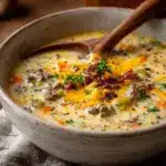Loaded Cheeseburger Soup - featured image