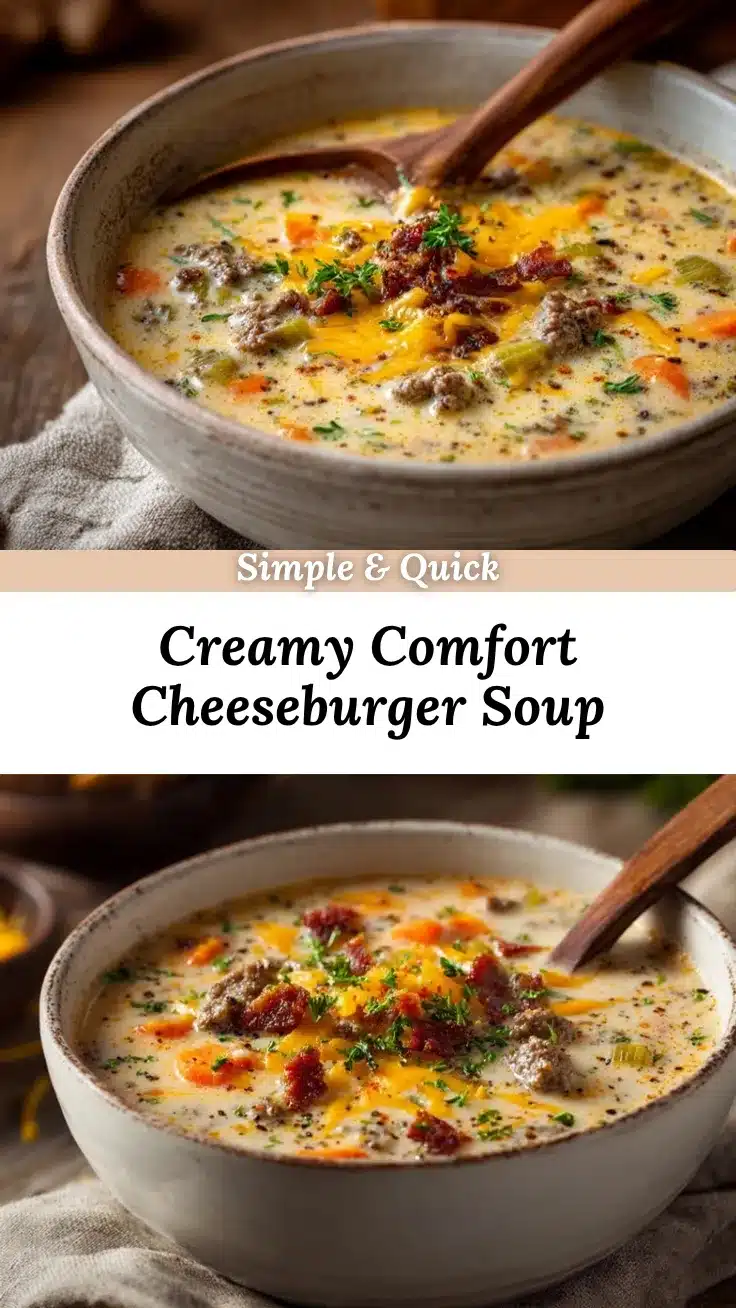 Loaded Cheeseburger Soup recipe
