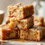 maple glazed apple blondies - featured image