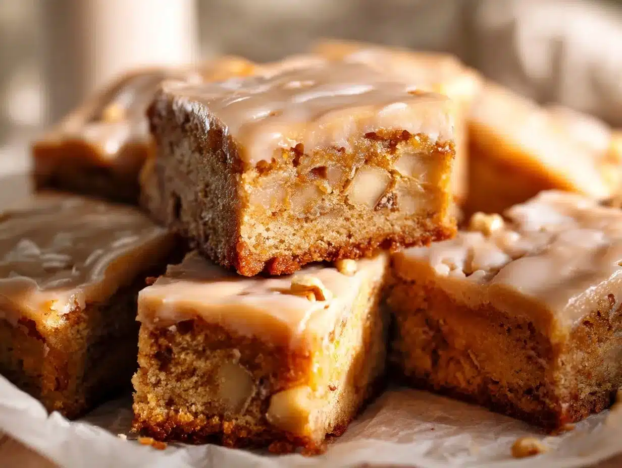 maple glazed apple blondies preparation steps