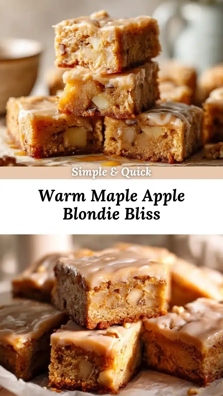 maple glazed apple blondies recipe