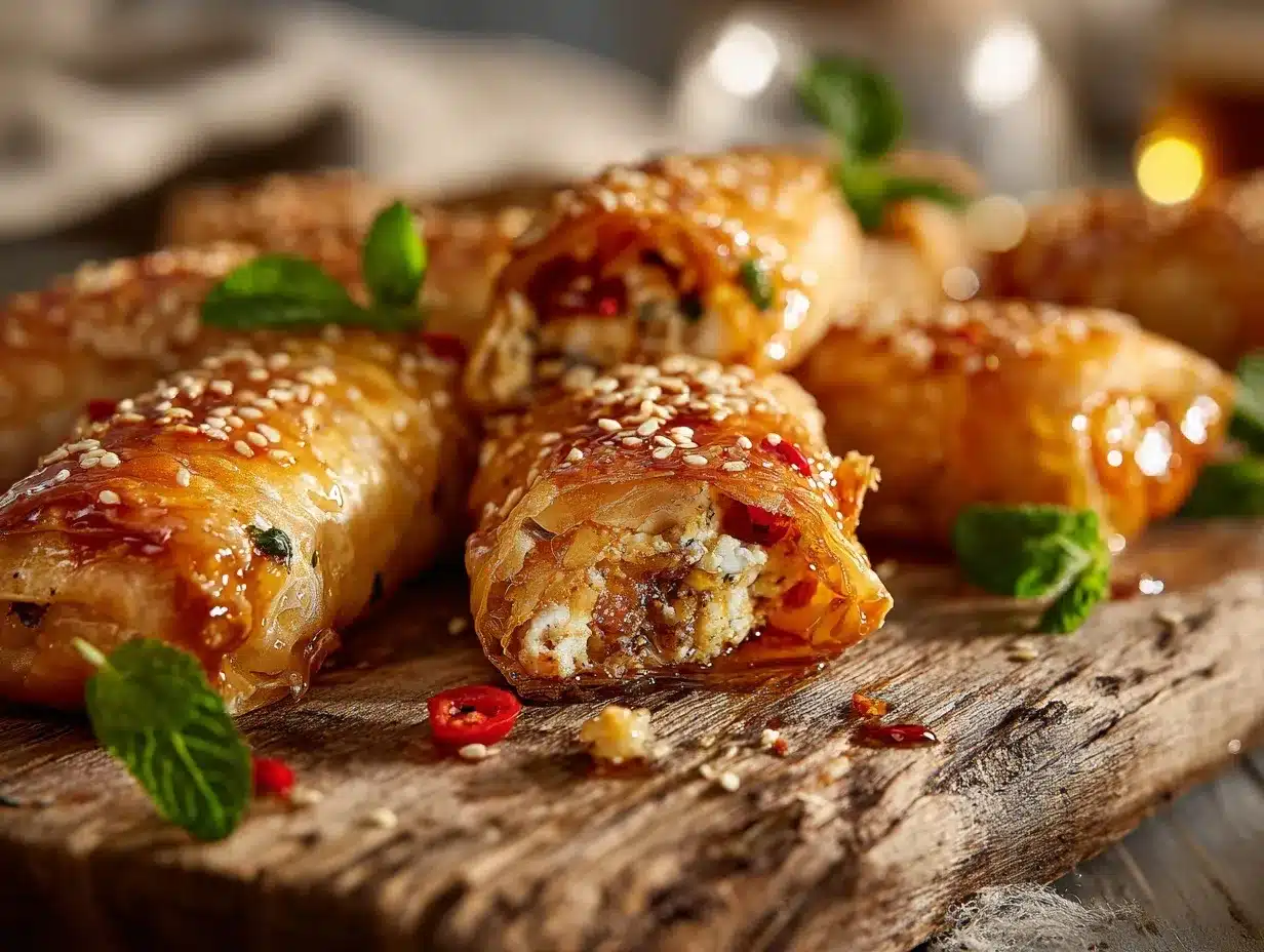 oven fried feta rolls preparation steps