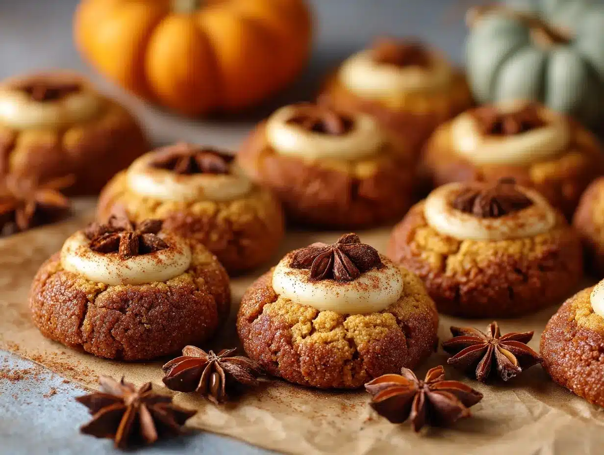 Pumpkin Cheesecake Thumbprint Cookies preparation steps