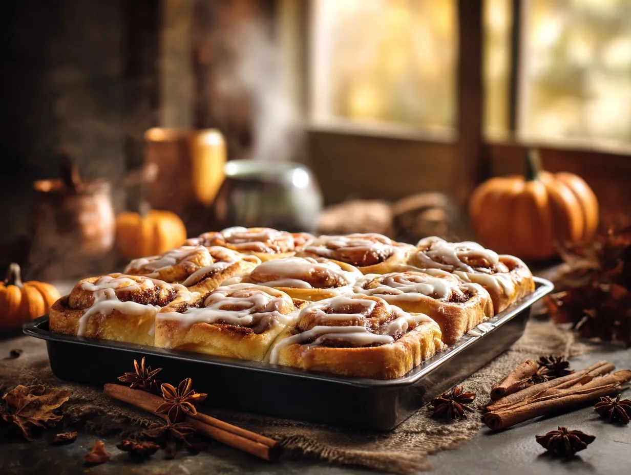 Pumpkin Cinnamon Rolls preparation steps
