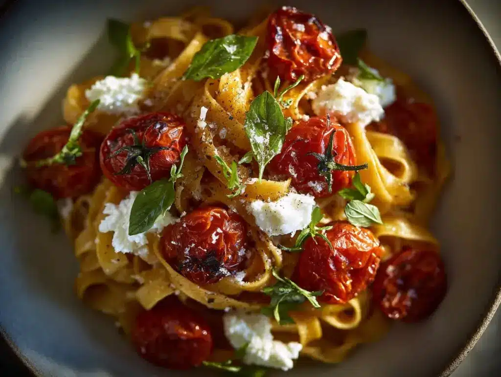 roasted tomato pasta - featured image