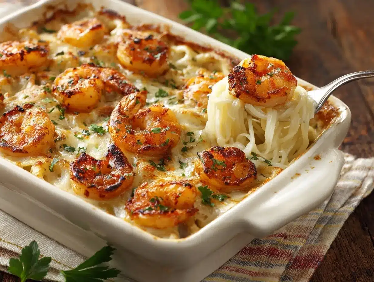 Shrimp Scampi Pasta Bake preparation steps