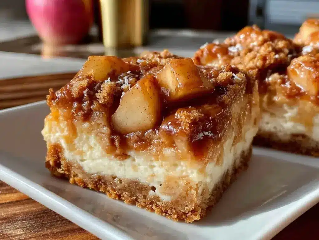 apple streusel cheesecake bars - featured image