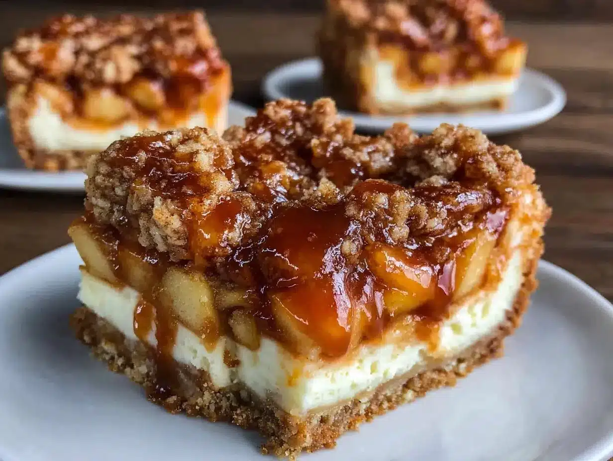 apple streusel cheesecake bars preparation steps