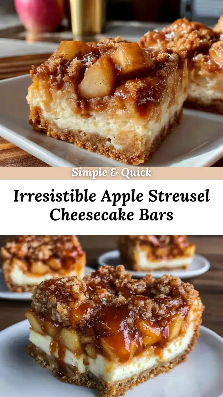 apple streusel cheesecake bars recipe