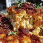 bacon jalapeño baked mac and cheese - featured image