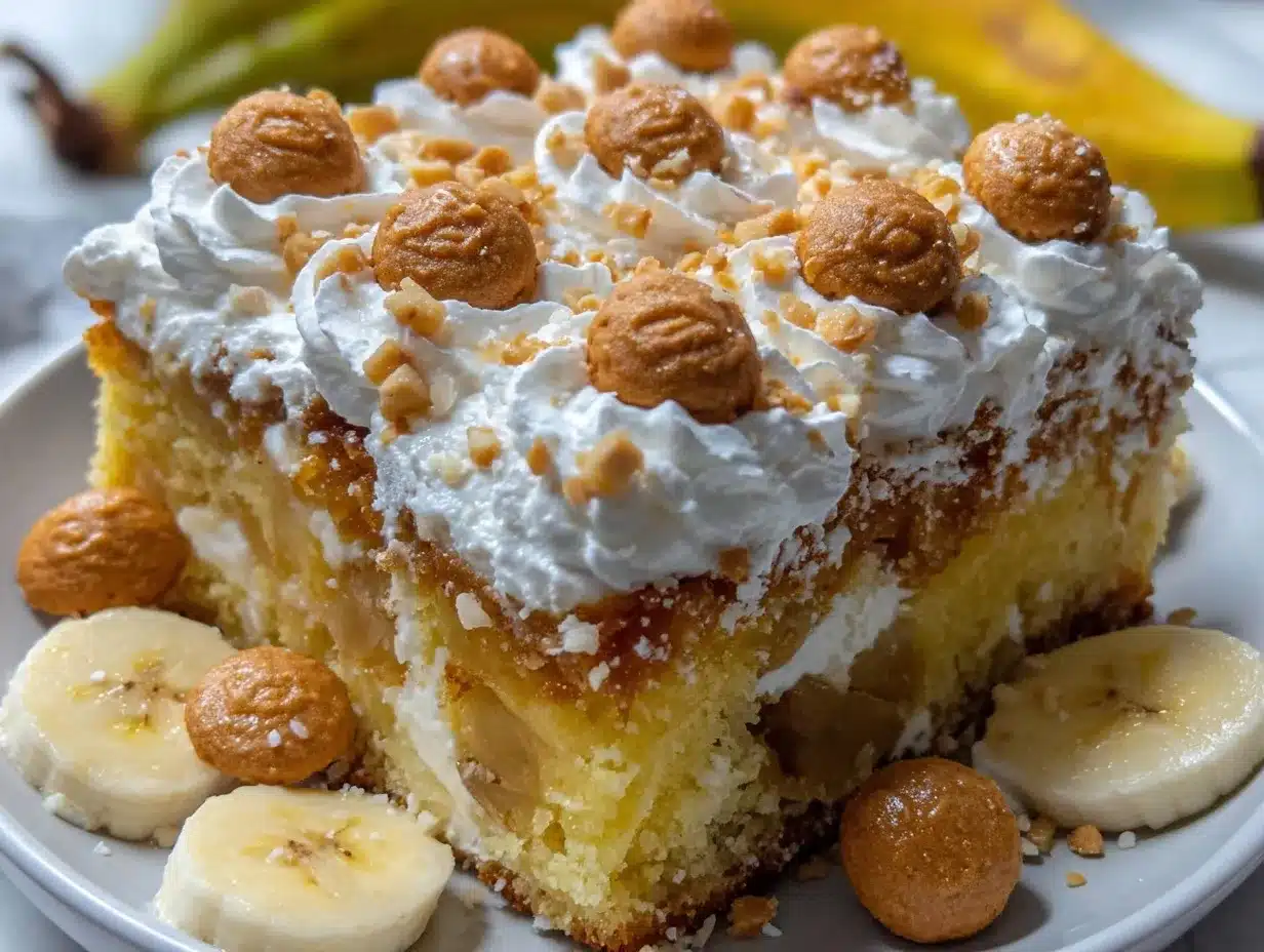 banana pudding poke cake preparation steps