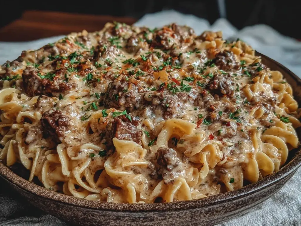 beef stroganoff casserole - featured image