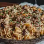 beef stroganoff casserole - featured image