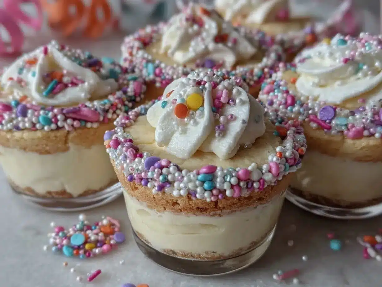 Birthday Cake Sugar Cookie Shots preparation steps
