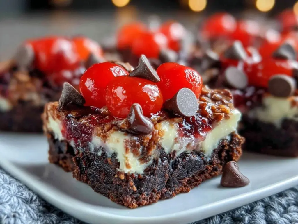 Black Forest Cheesecake Brownie Bars - featured image