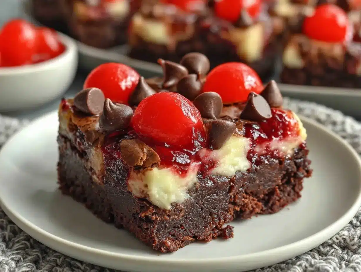 Black Forest Cheesecake Brownie Bars preparation steps