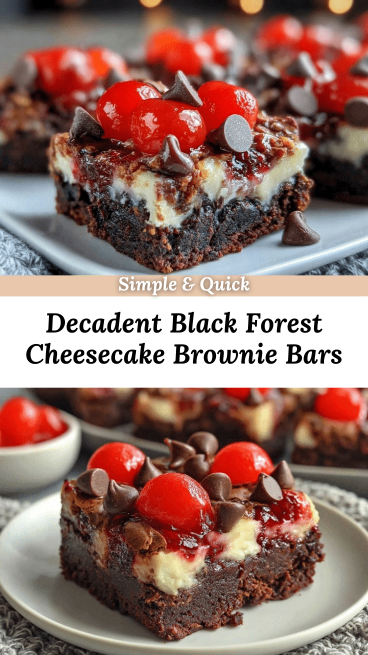 Black Forest Cheesecake Brownie Bars recipe