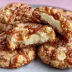 caramel apple cheesecake snickerdoodle cookies - featured image