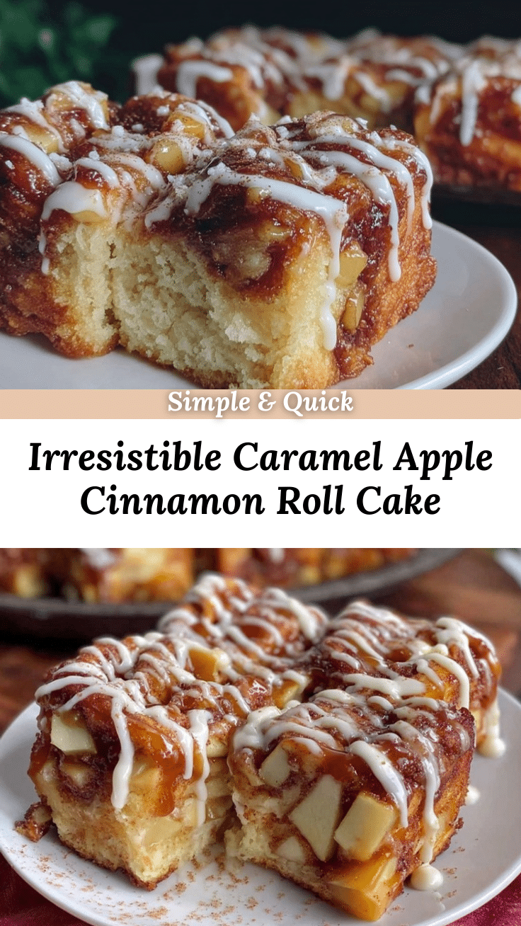 Caramel Apple Cinnamon Roll Cake recipe
