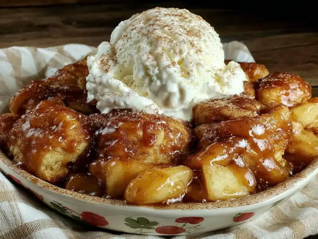 Caramel Apple Cinnamon Roll Cobbler - featured image