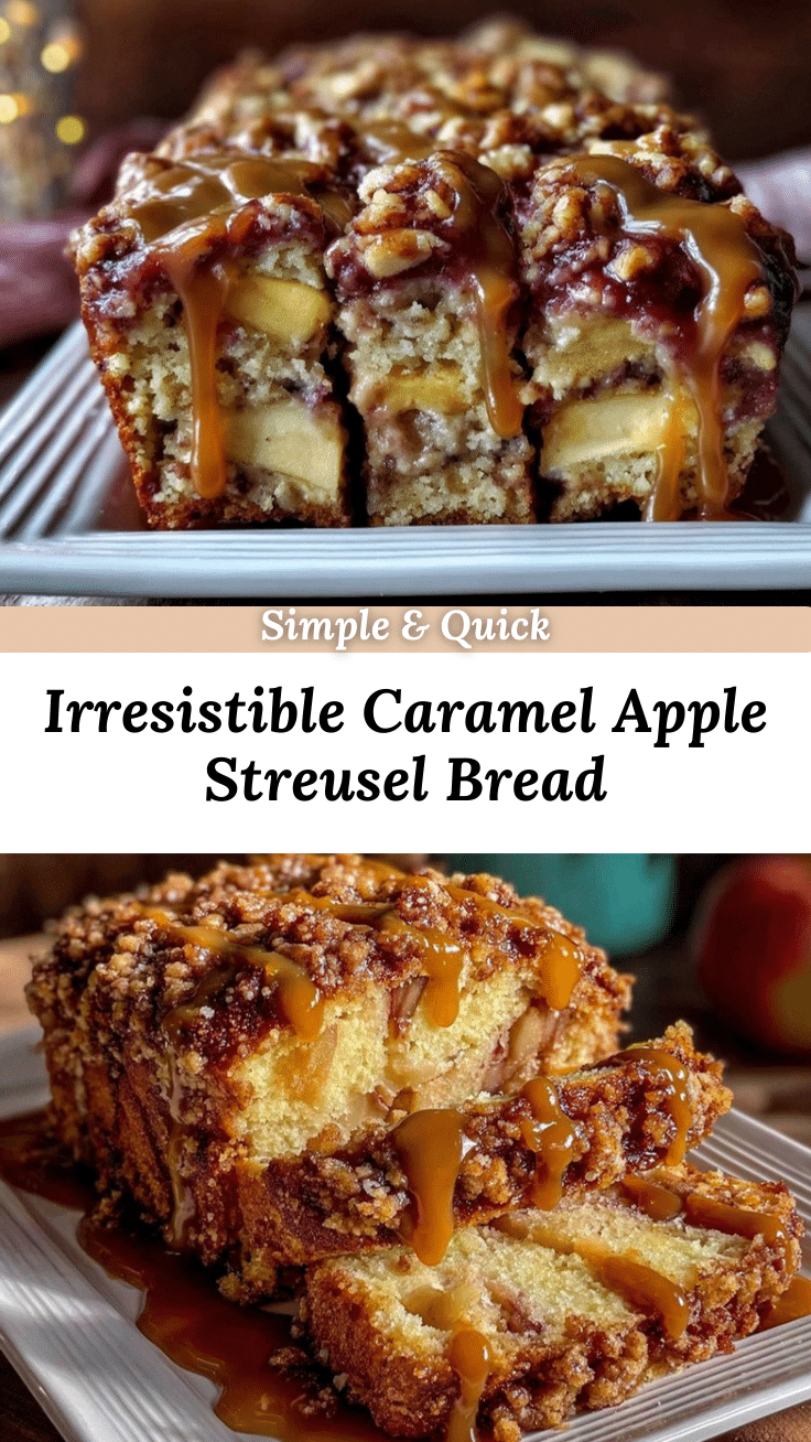 Caramel Apple Cinnamon Streusel Bread recipe