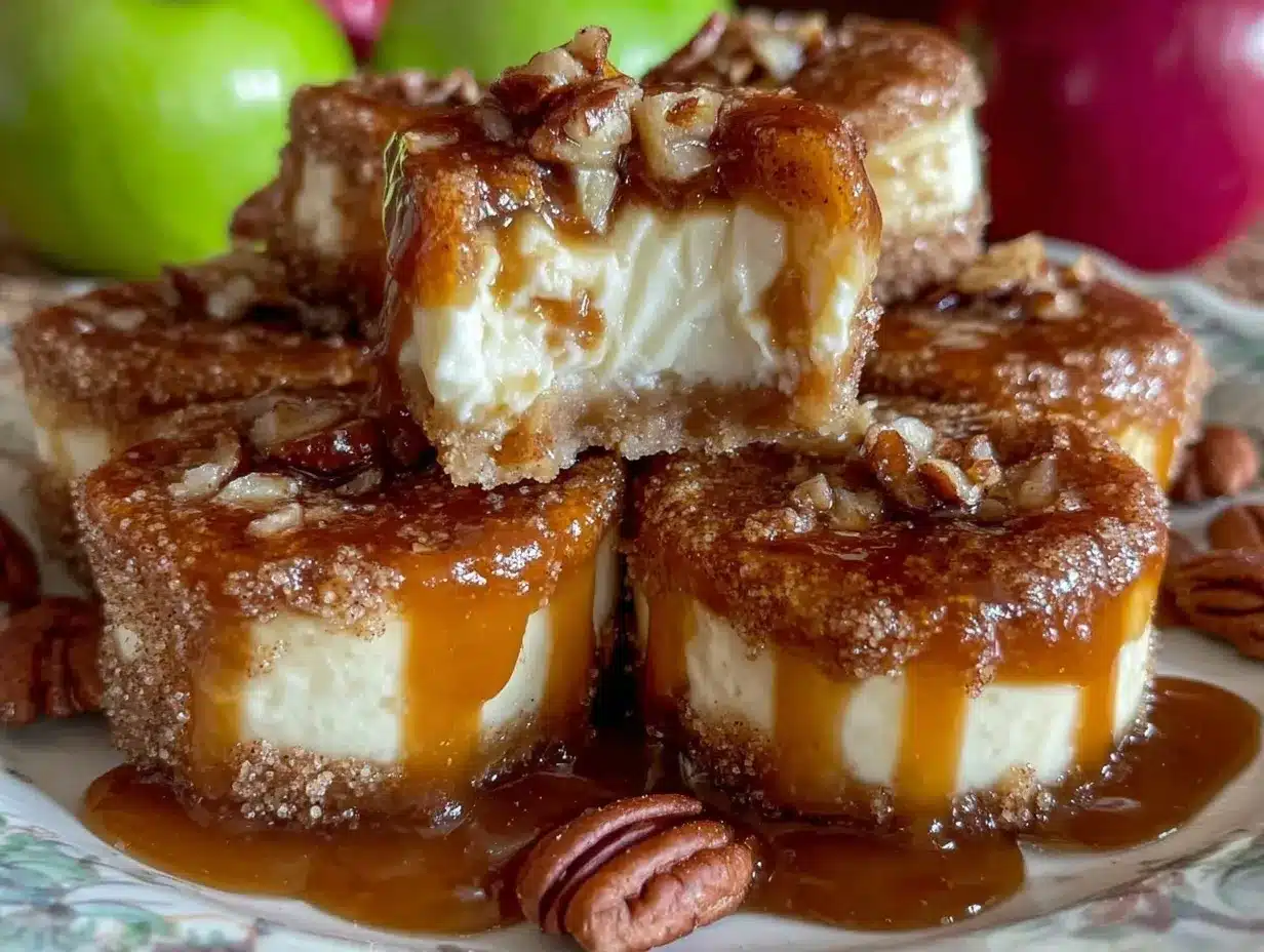 caramel apple pecan cheesecake bites preparation steps