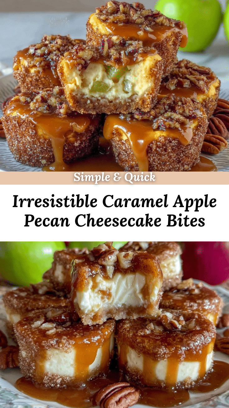 caramel apple pecan cheesecake bites recipe