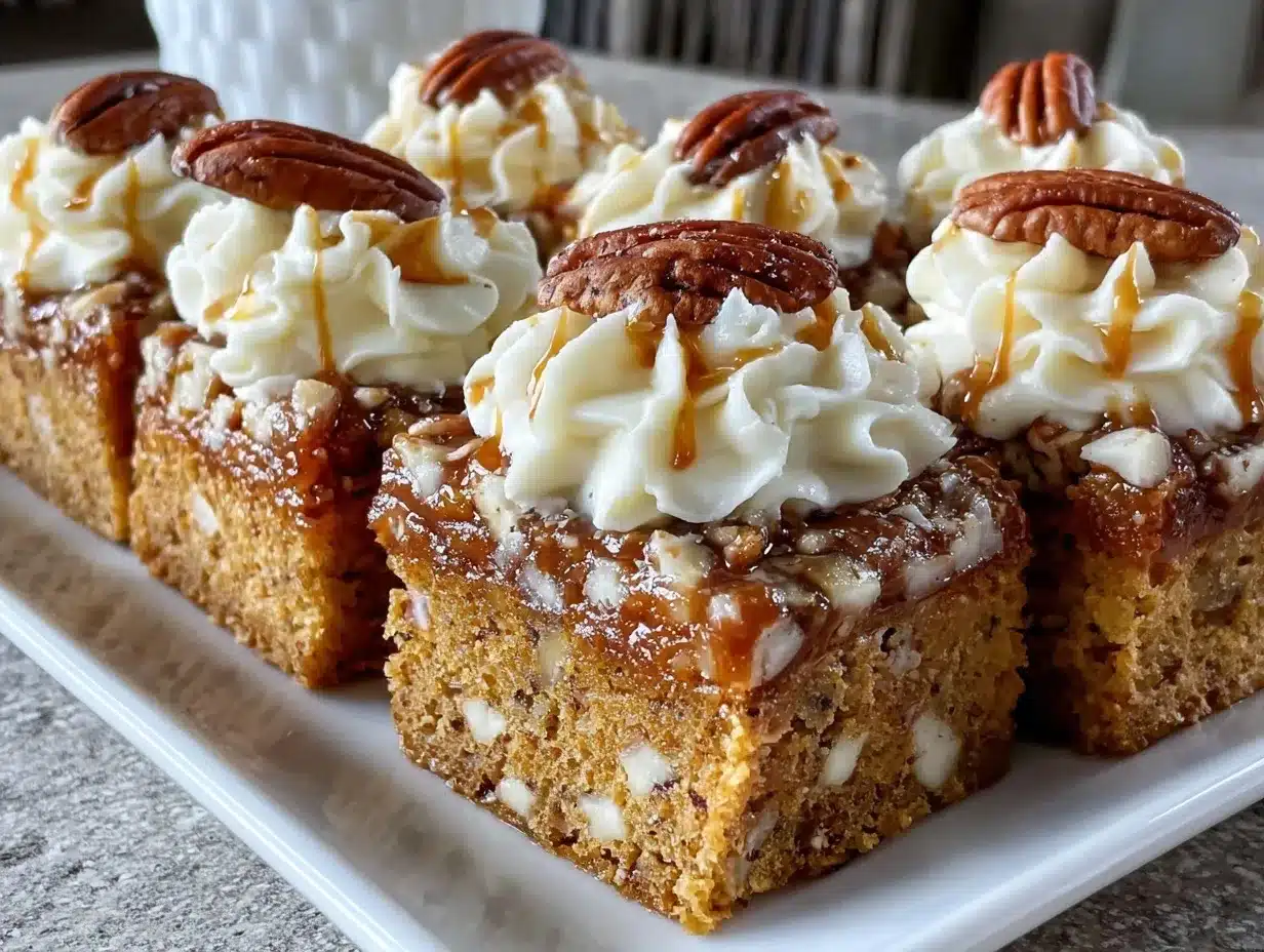 caramel pecan pumpkin bars preparation steps