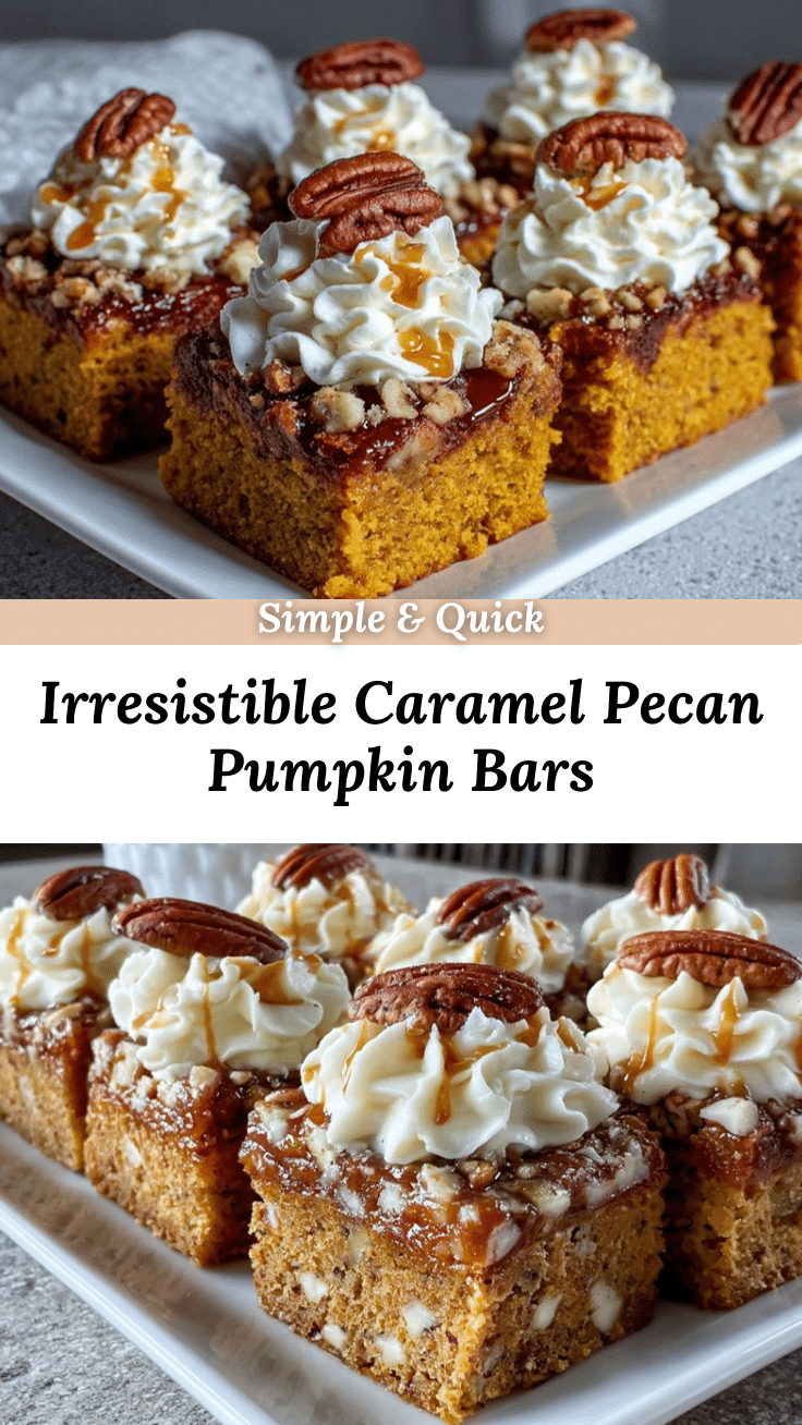 caramel pecan pumpkin bars recipe
