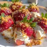 cheesecake stuffed strawberries - featured image