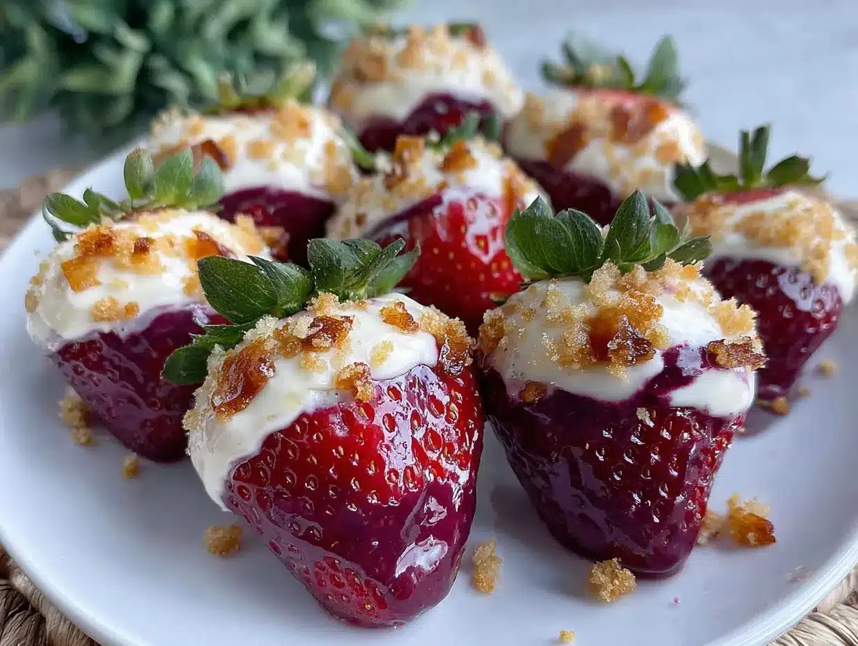 cheesecake stuffed strawberries preparation steps