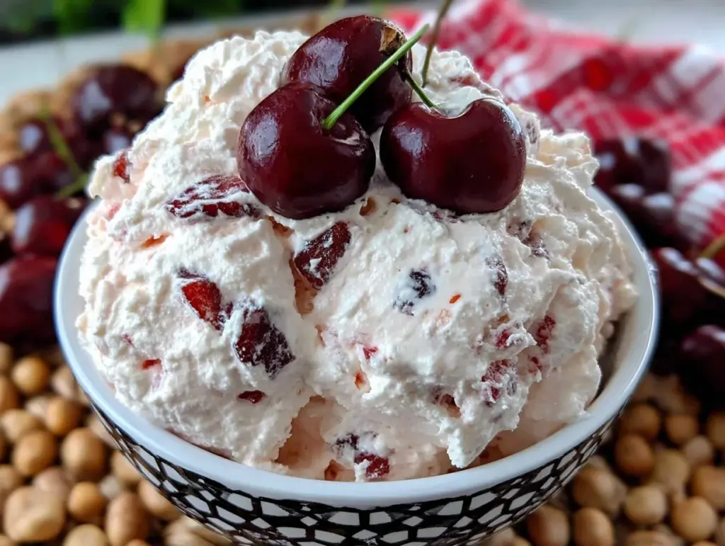 cherry cheesecake fluff salad - featured image