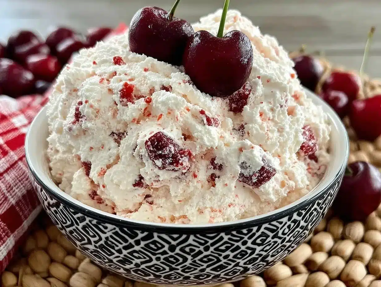 cherry cheesecake fluff salad preparation steps