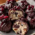chocolate cherry bourbon truffle balls - featured image