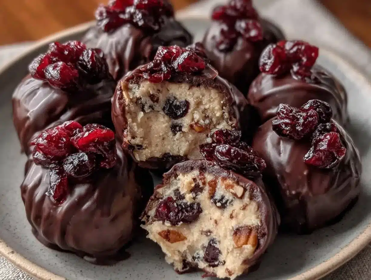 chocolate cherry bourbon truffle balls preparation steps