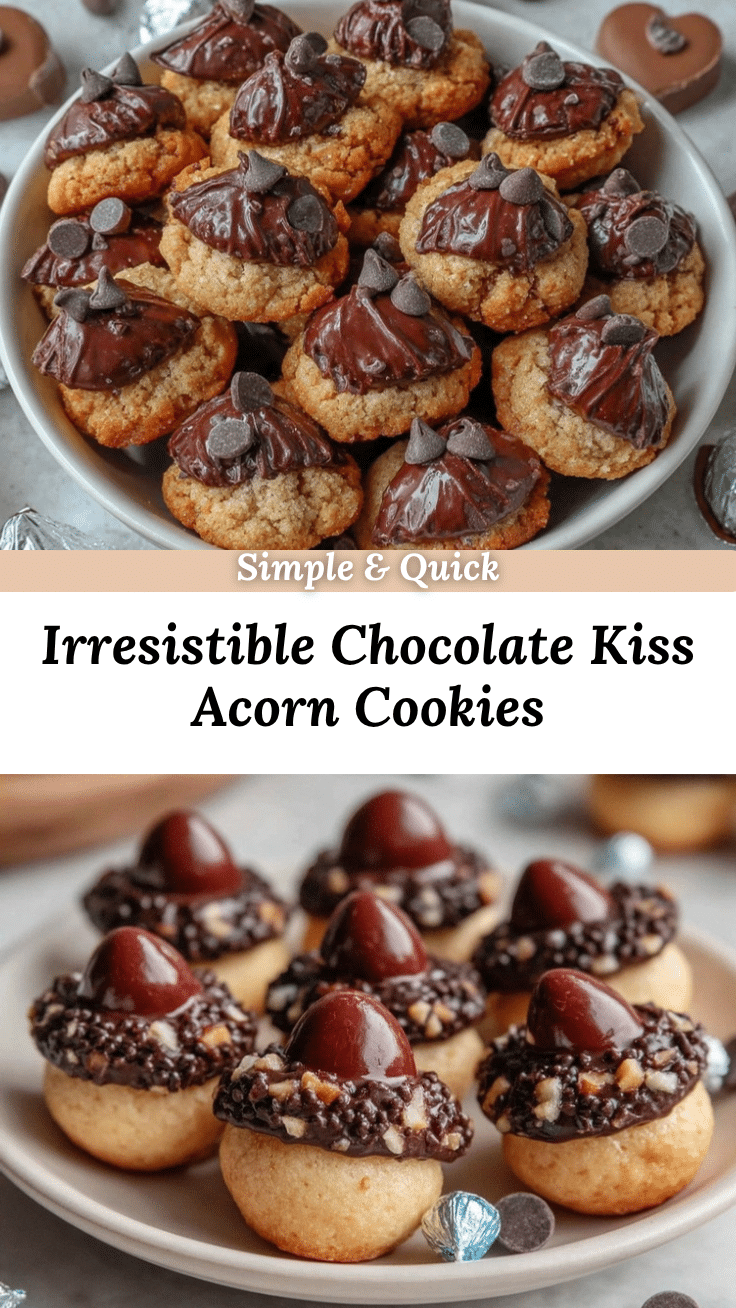 Chocolate Kiss Acorn Cookies recipe