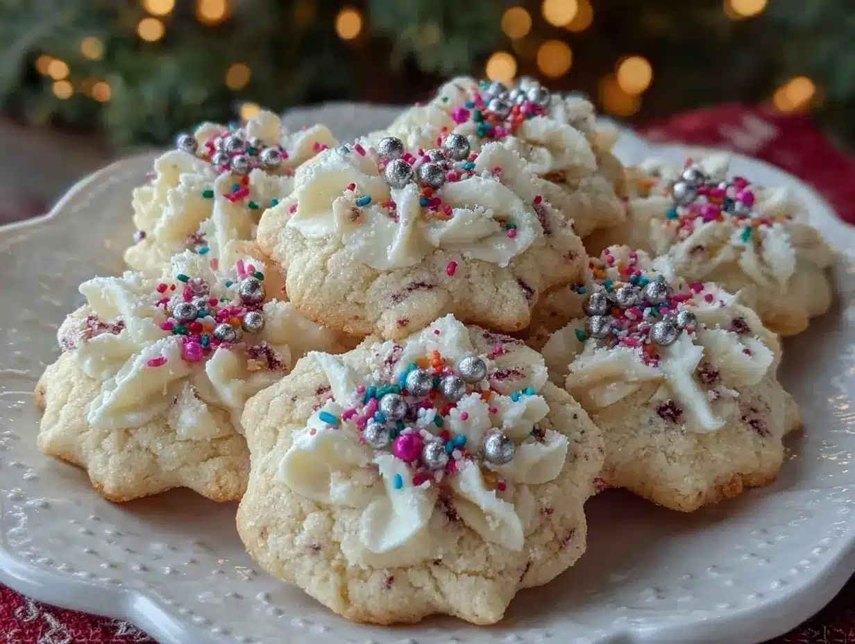 Christmas Funfetti Spritz Cookies preparation steps