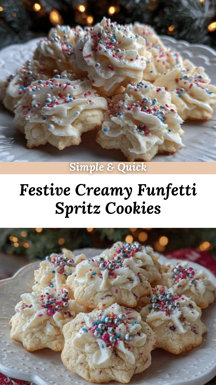 Christmas Funfetti Spritz Cookies recipe