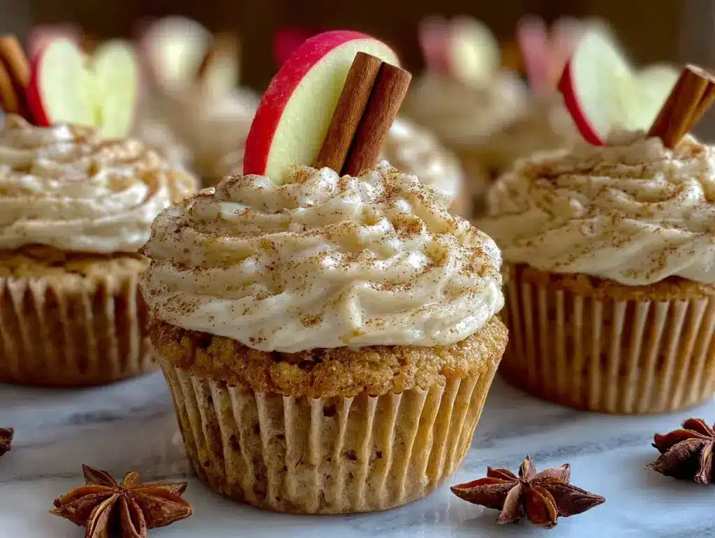 cinnamon apple cider cupcakes - featured image