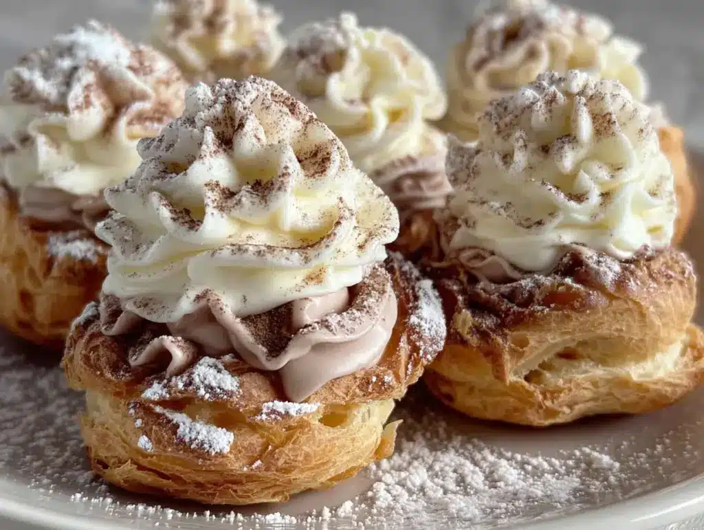 cinnamon roll cream puffs - featured image