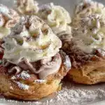 cinnamon roll cream puffs - featured image