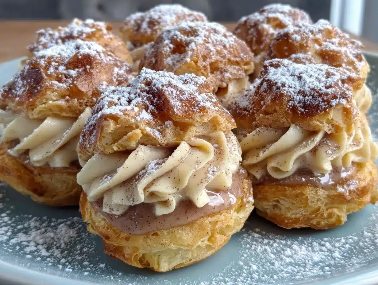 cinnamon roll cream puffs preparation steps