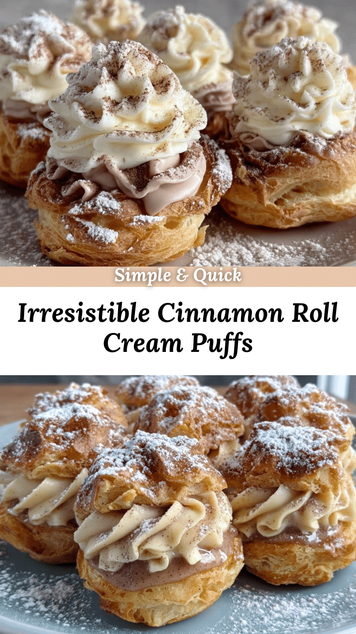 cinnamon roll cream puffs recipe