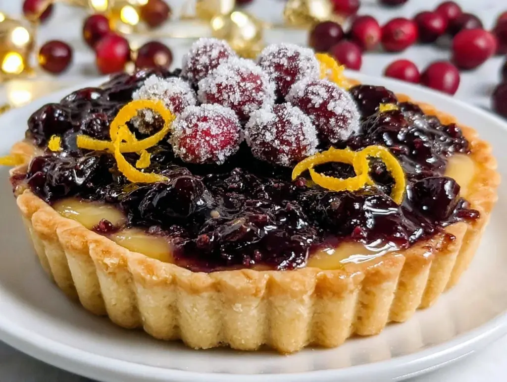 cranberry-orange curd tart - featured image
