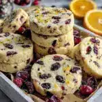 cranberry orange shortbread cookies - featured image