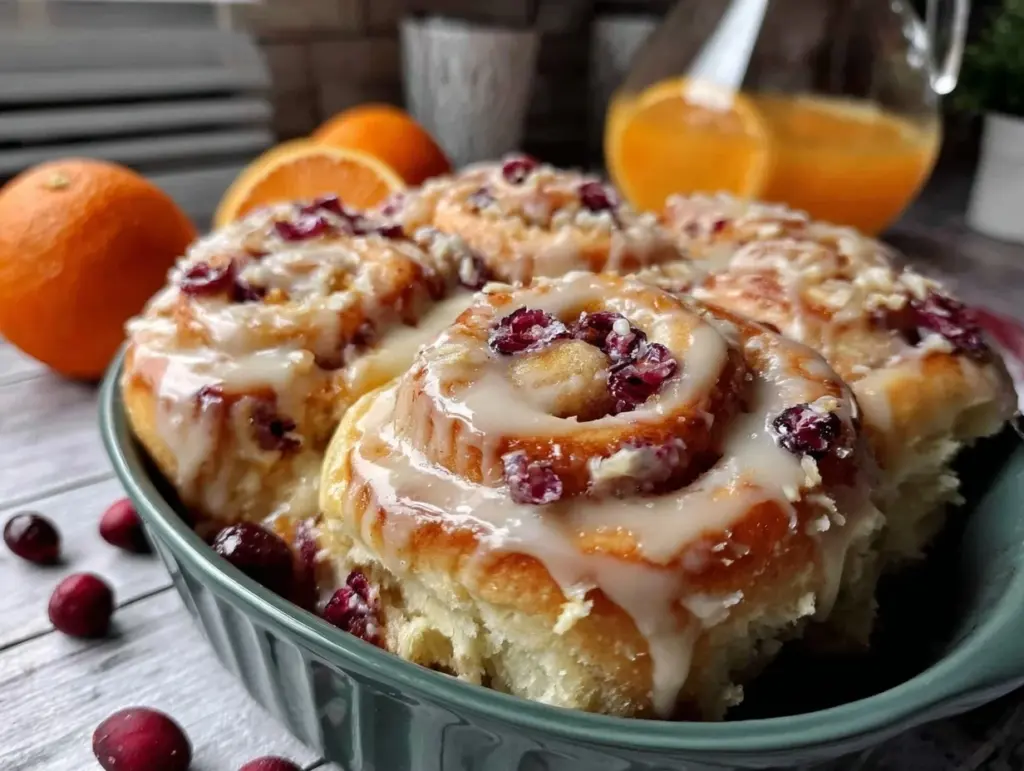 cranberry orange sweet rolls - featured image