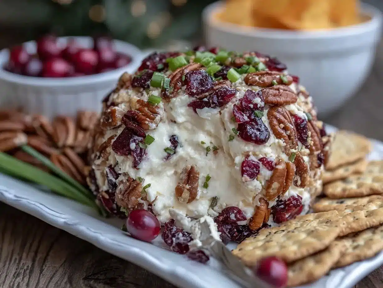 cranberry pecan cheeseball preparation steps