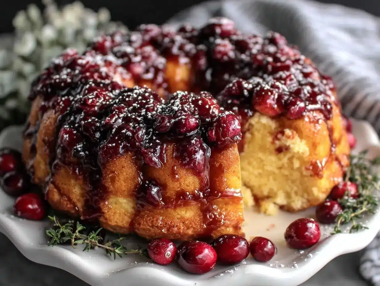 cranberry upside down bundt cake preparation steps