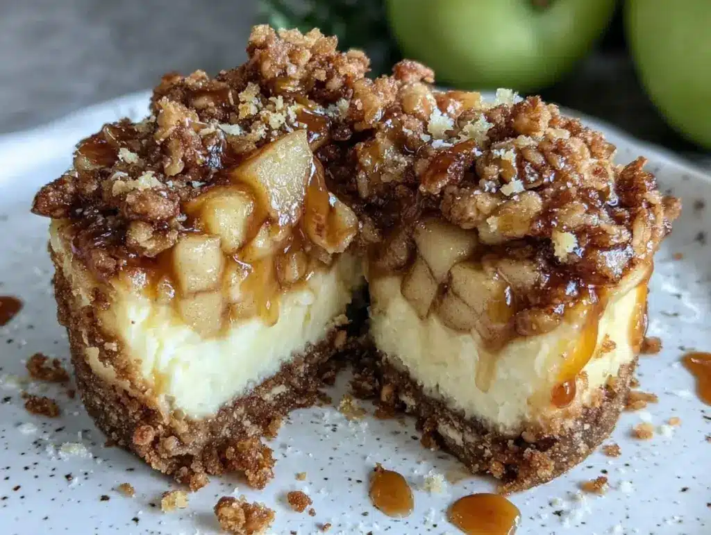 Creamy Apple Crisp Mini Cheesecakes - featured image