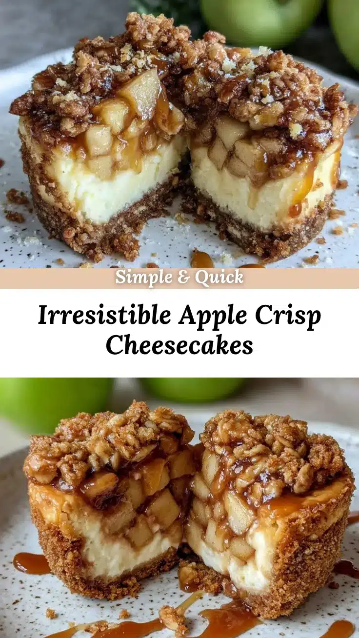 Creamy Apple Crisp Mini Cheesecakes recipe